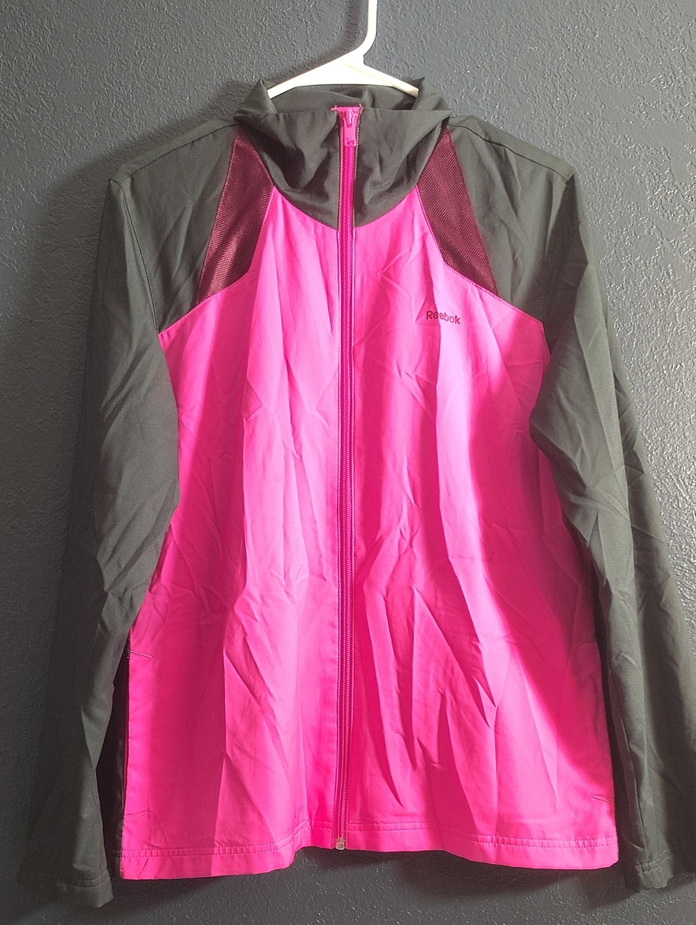 Reebok Women’s Hot Pink and Black Hooded Utility Jacket